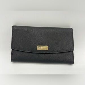 Kate Spade Black Wallet with Gold Accent